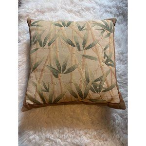 Goblys French Tapestry Pillow Bamboo Stalks Made in France 17 Inch Square